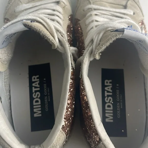 Golden Goose Mid Star Glitter Mid Top Sneakers